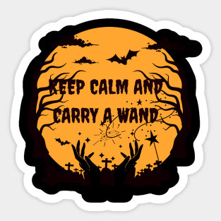 Keep Calm and Carry A Wand - Halloween Design Sticker